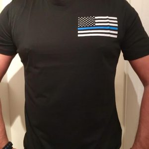 "The Thin Blue Line" USA, sports T-Shirt, black – Bild 2