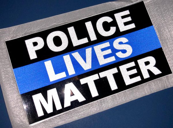 Sticker "POLICE LIVES MATTER"; THE THIN BLUE LINE