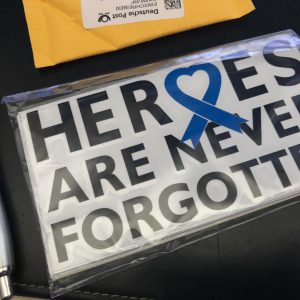 Sticker-set "HEROES ARE NEVER FORGOTTEN"/ Blue Ribbon – Bild 2