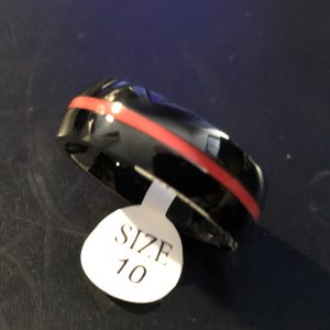 Ring "The Thin RED Line" Fire/Rescue - lackiert – Bild 3