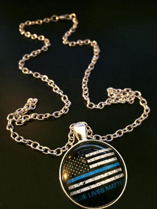 Halskette + Anhänger "The Thin Blue Line" USA