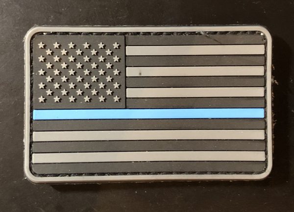 The Thin Blue Line USA - 3D rubber patch, GREY