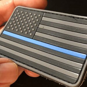 The Thin Blue Line USA - 3D rubber patch, GREY – Bild 2