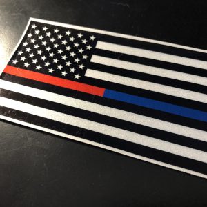 Sticker "The Thin Red/Blue Line" Flagge USA – Bild 3