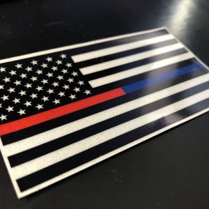 Sticker "The Thin Red/Blue Line" Flagge USA – Bild 2
