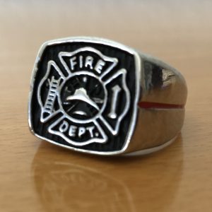 Siegelring "Fire Dept./ The Thin RED Line" - Metall, lackiert – Bild 2