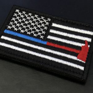 The Thin BLUE+REDaxe Line USA - velcro patch, stitched – Bild 3