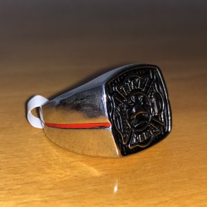 Siegelring "Fire Dept./ The Thin RED Line" - Metall, lackiert – Bild 4