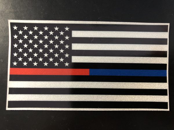 Sticker "The Thin Red/Blue Line" Flagge USA