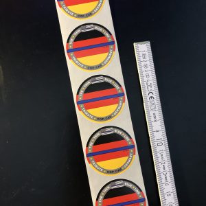 "The Thin Blue Line tribute cop-car Germany" - Sticker set (5 Stück, PVC) – Bild 2
