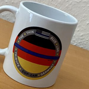 Coffee-mug/ Kaffeebecher "The Thin Blue Line tribute cop-car Germany" – Bild 2