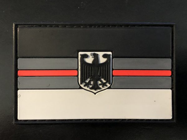 The Thin RED Line federal GERMANY - 3D rubber patch, GREY