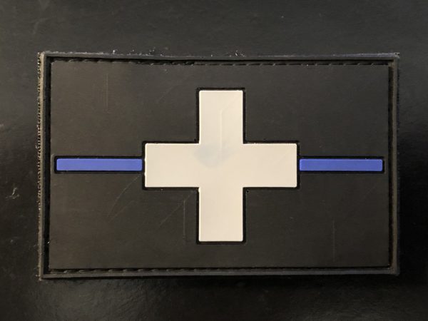 The Thin Blue Line SWITZERLAND - 3D rubber patch, GREY