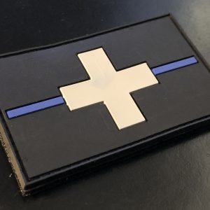 The Thin Blue Line SWITZERLAND - 3D rubber patch, GREY – Bild 2