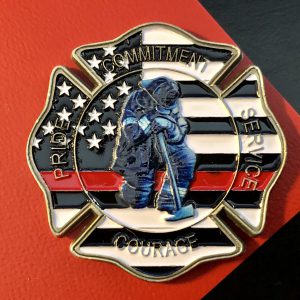 Big 3D Collectors Coin "The Thin Red Line USA"/ Fireman´s prayer