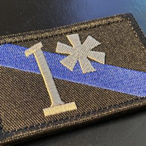 1* The Thin Blue Line international - velcro patch, stitched – Bild 3