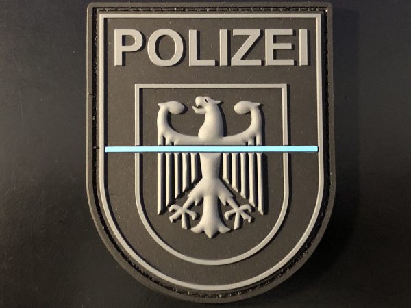 Bundespolizei Thin Blue Line - 3D velcro rubberpatch/ 3D-Gummi-Klettabzeichen "dark OPS"