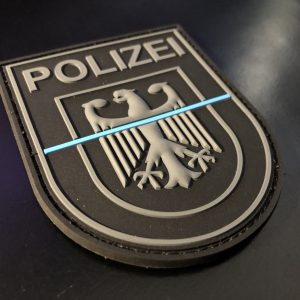 Bundespolizei Thin Blue Line - 3D velcro rubberpatch/ 3D-Gummi-Klettabzeichen "dark OPS" – Bild 2