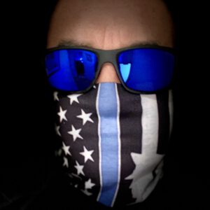 Mund-/ Gesichtsabdeckung/ Schlaufenschal „The Thin Blue Line USA“ + Officer – Bild 3