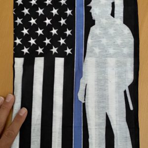 Mund-/ Gesichtsabdeckung/ Schlaufenschal „The Thin Blue Line USA“ + Officer – Bild 4