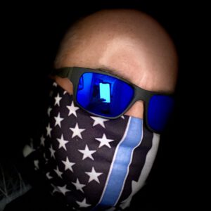 Mund-/ Gesichtsabdeckung/ Schlaufenschal „The Thin Blue Line USA“ + Officer – Bild 2