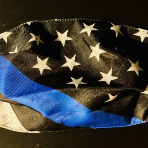 Mund-/ Gesichtsabdeckung „The Thin Blue Line USA“ - schräg - mit Nasendraht & verstellbaren Befestigungen – Bild 5