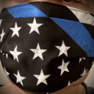 Mund-/ Gesichtsabdeckung „The Thin Blue Line USA“ - schräg - mit Nasendraht & verstellbaren Befestigungen – Bild 7