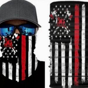 Mund-/ Gesichtsabdeckung/ Schlaufenschal „The Thin RED Line USA“ - helmet