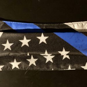Mund-/ Gesichtsabdeckung „The Thin Blue Line USA“ - schräg - mit Nasendraht & verstellbaren Befestigungen – Bild 6