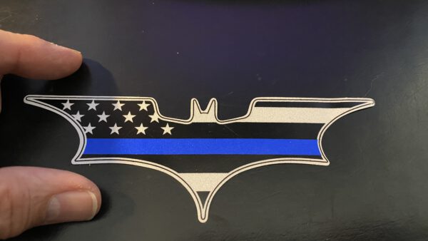 Decal "The Thin Blue Line USA" Fledermaus (bat) - retro-reflective