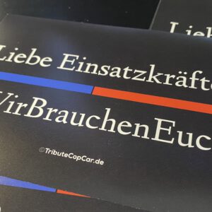 Set: 50 Flyer (A6) "Liebe Einsatzkräfte/ The Thin Blue-Red Line/ #WirBrauchenEuch" – Bild 2
