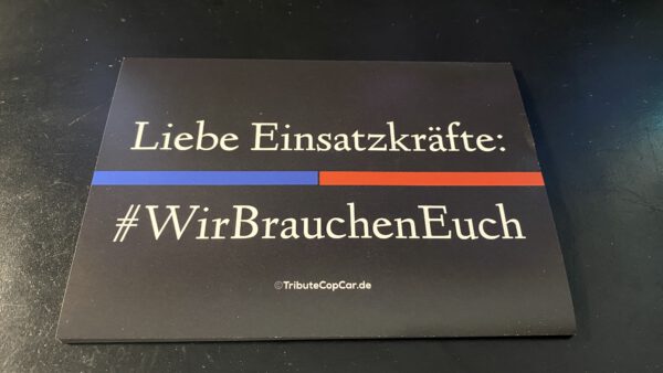 Set: 50 Flyer (A6) "Liebe Einsatzkräfte/ The Thin Blue-Red Line/ #WirBrauchenEuch"