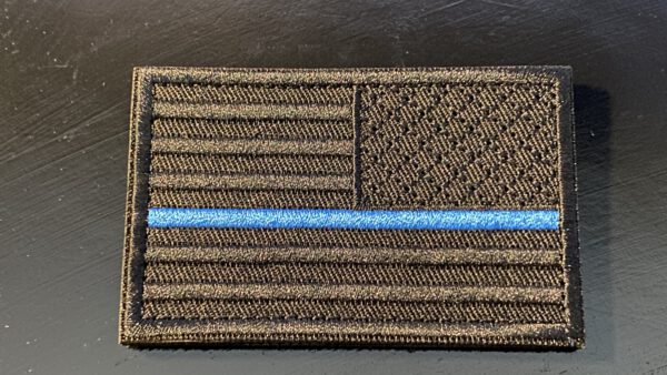 The Thin Blue Line USA "dark OPS" - velcro patch, stitched - MIRRORED