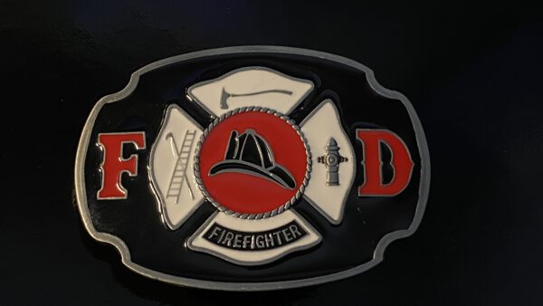 US-Gürtelschnalle/ belt-buckle "Firefighter" - oval