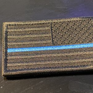 The Thin Blue Line USA "dark OPS" - velcro patch, stitched - MIRRORED – Bild 3