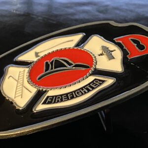 US-Gürtelschnalle/ belt-buckle "Firefighter" - oval – Bild 3