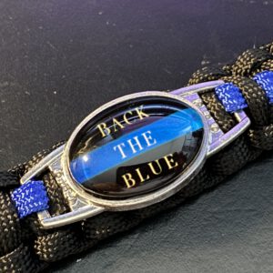 Rescue-Paracord "The Thin Blue Line" + TBL "BACK THE BLUE" - badge – Bild 2